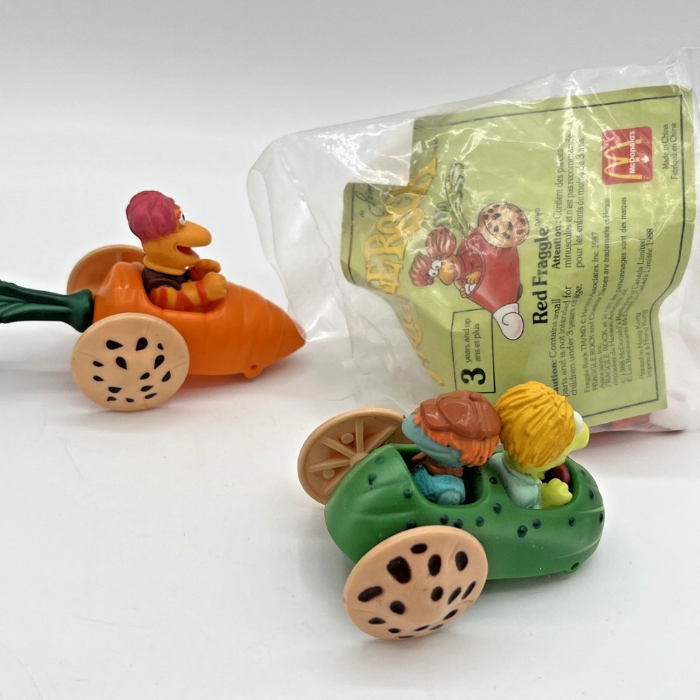 McDonald's‎ Vintage Happy Meal Fraggle Rock Toy Cars 1988 Set Of 3 Vegetables - Picture 2 of 8
